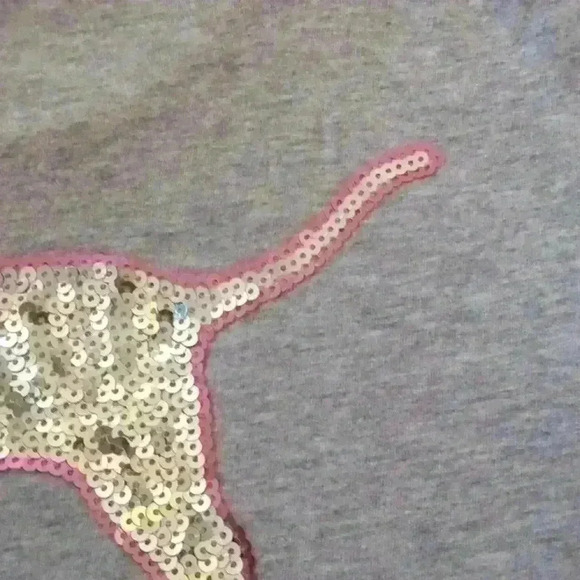 PINK VS BLING SILVER SEQUIN DOG T-SHIRT - Picture 11 of 11